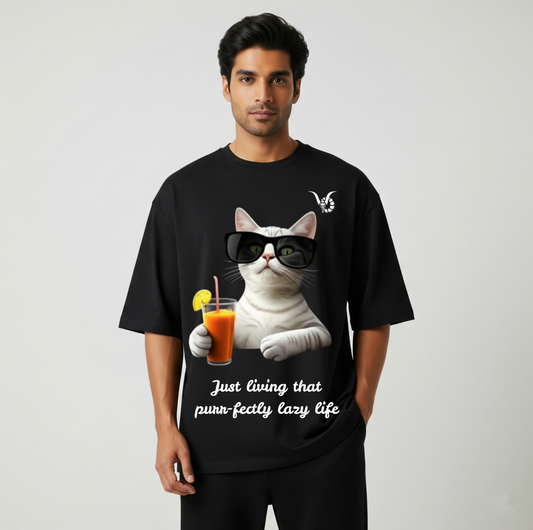 Do Nothing Club Black Unisex Oversize T- Shirt