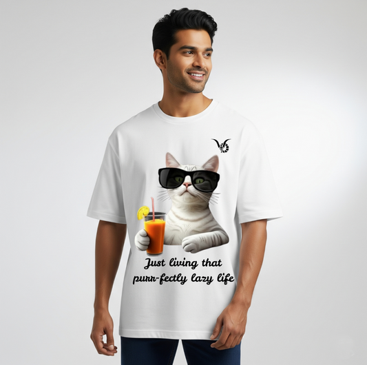 Do Nothing Club White Oversize T- Shirt