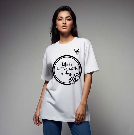 Soul Paw Unisex Oversize White T- Shirt