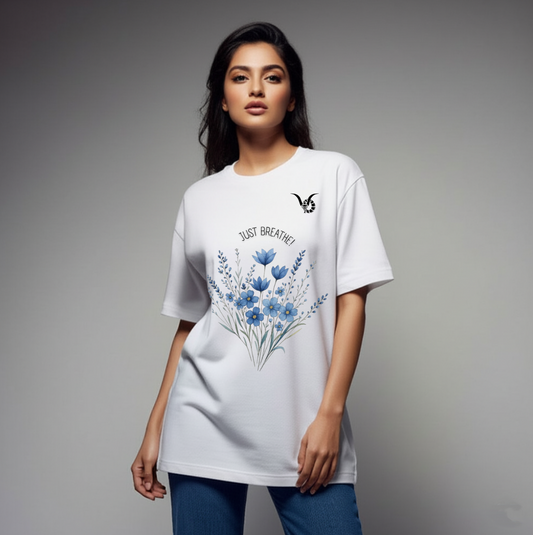 Breathe Mode White Oversize T- Shirt