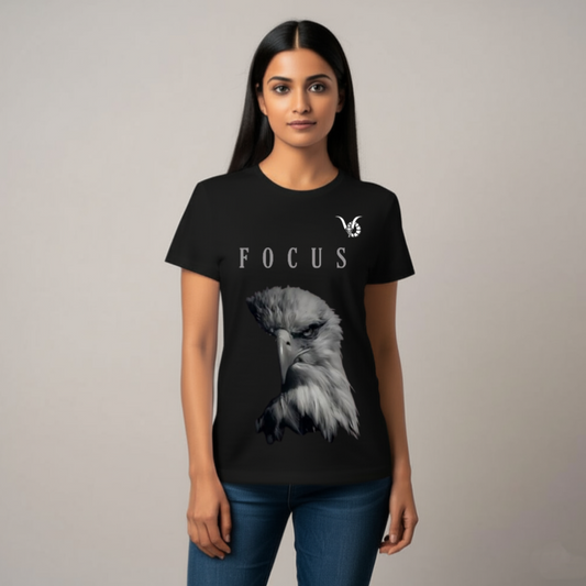 Focus mode Unisex Regular Fit American Black T- Shirt