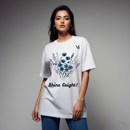 Bright Aura White Oversize T- Shirt